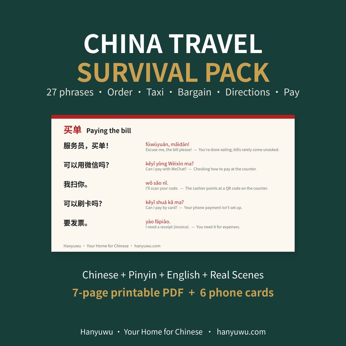 China Travel Survival Pack — Hanyuwu