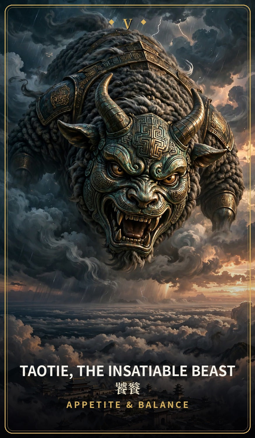 Oracle card front — Taotie